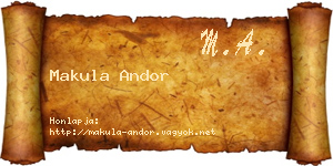 Makula Andor névjegykártya